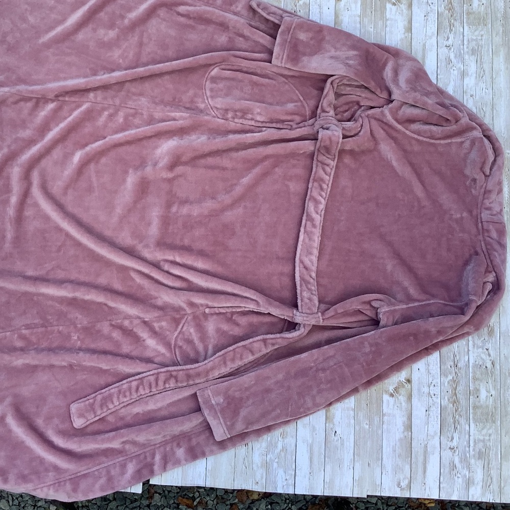 UGG Marlow Double Fleece Plush Robe Long  in Dusk Pink M Medium - Picture 10 of 13